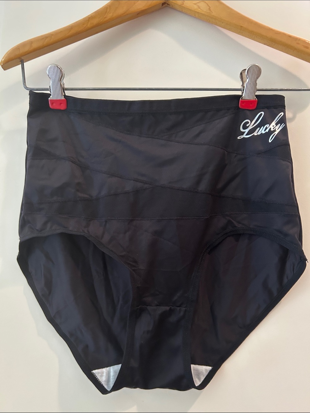 Lucky Brand 17%Elastane HighWaist Bandage Mesh Full Coverage Panty Brief L Black